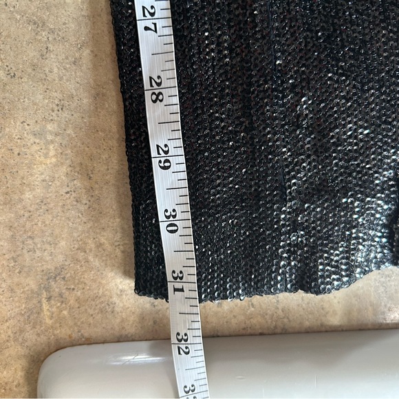 Rachel Zoe jumpsuit - black all over sequins wide leg sleeveless - Picture 11 of 12